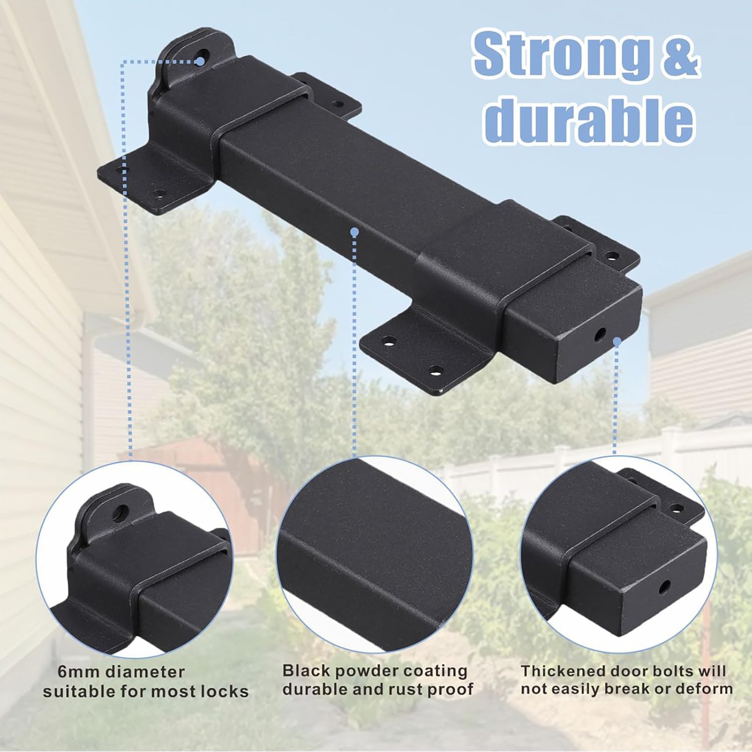 Durable Outdoor Gate Lock with Padlock Hole