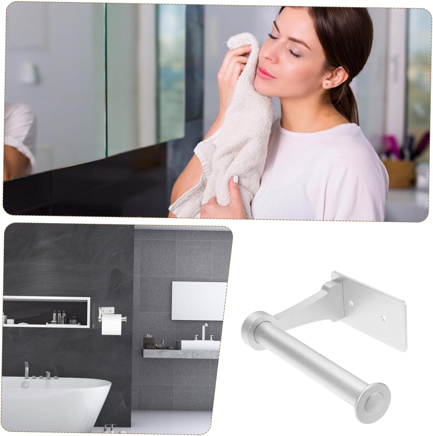 Veemoon Wall Toilet Paper Holder Space-Saving Aluminum Design