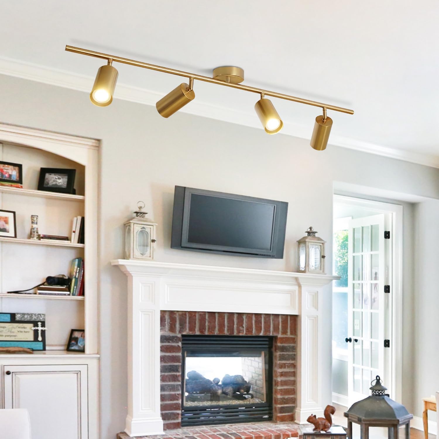 KCO 4-Light Gold LED Track Lighting Kit Brushed Brass