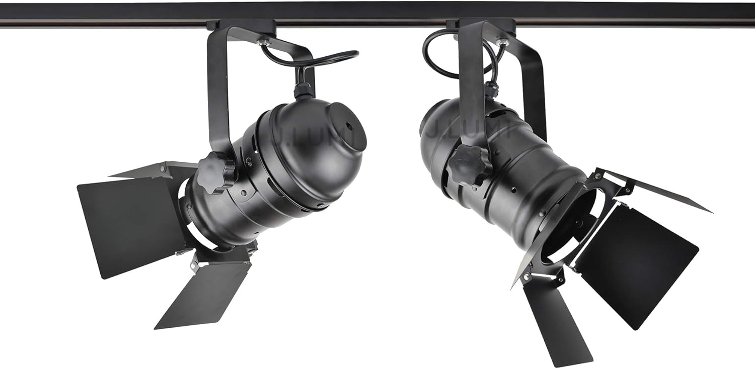 JLUMI TRK9000 Track Light Head with Flippers Black Frost Finish
