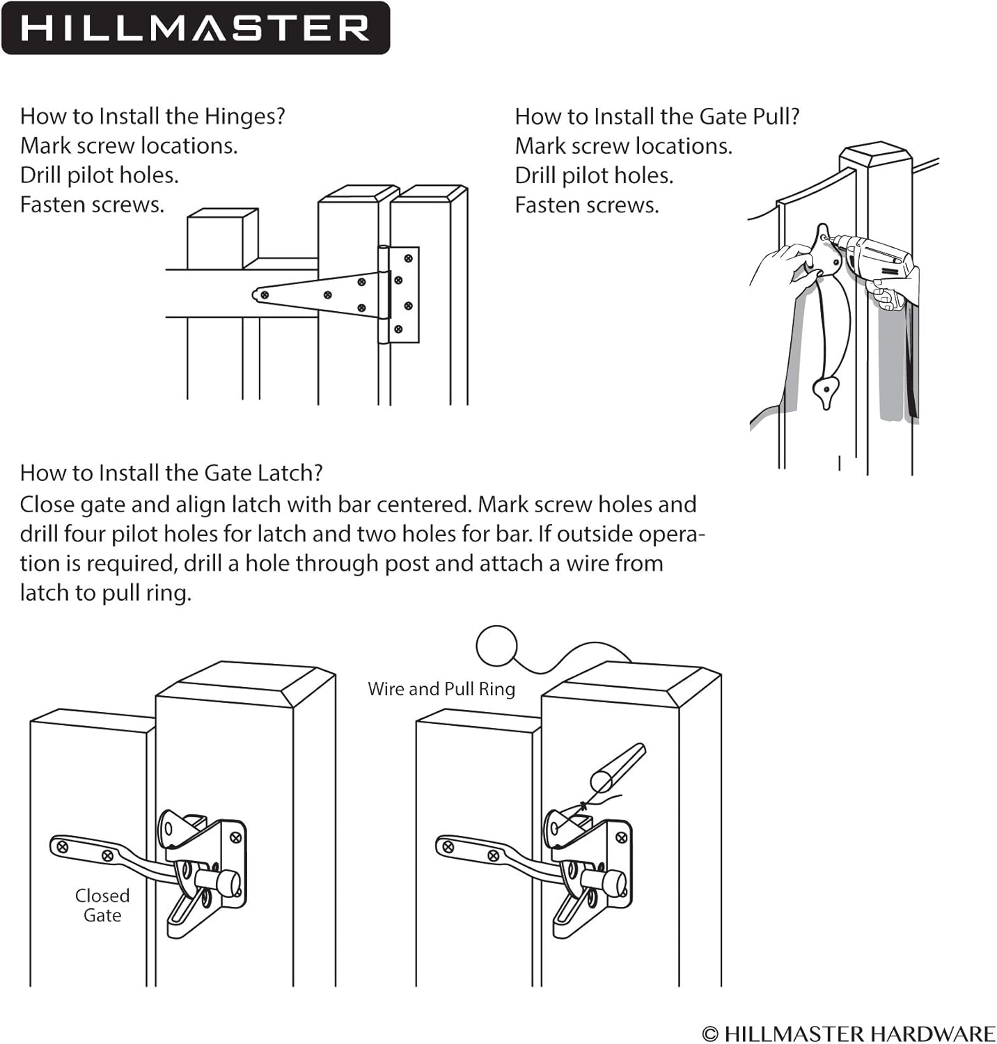 Sturdy Self-Locking Gate Hardware Set