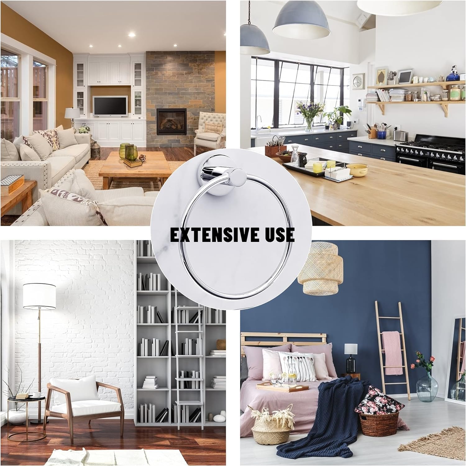 DERDOUT Stainless Steel Towel Holder Hotel Style Wall Mount Self Adhesive