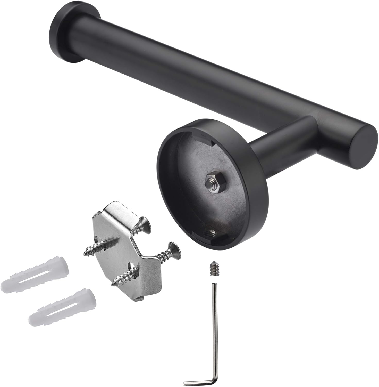 Rainovo Toilet Paper Holder Matte Black Rustproof