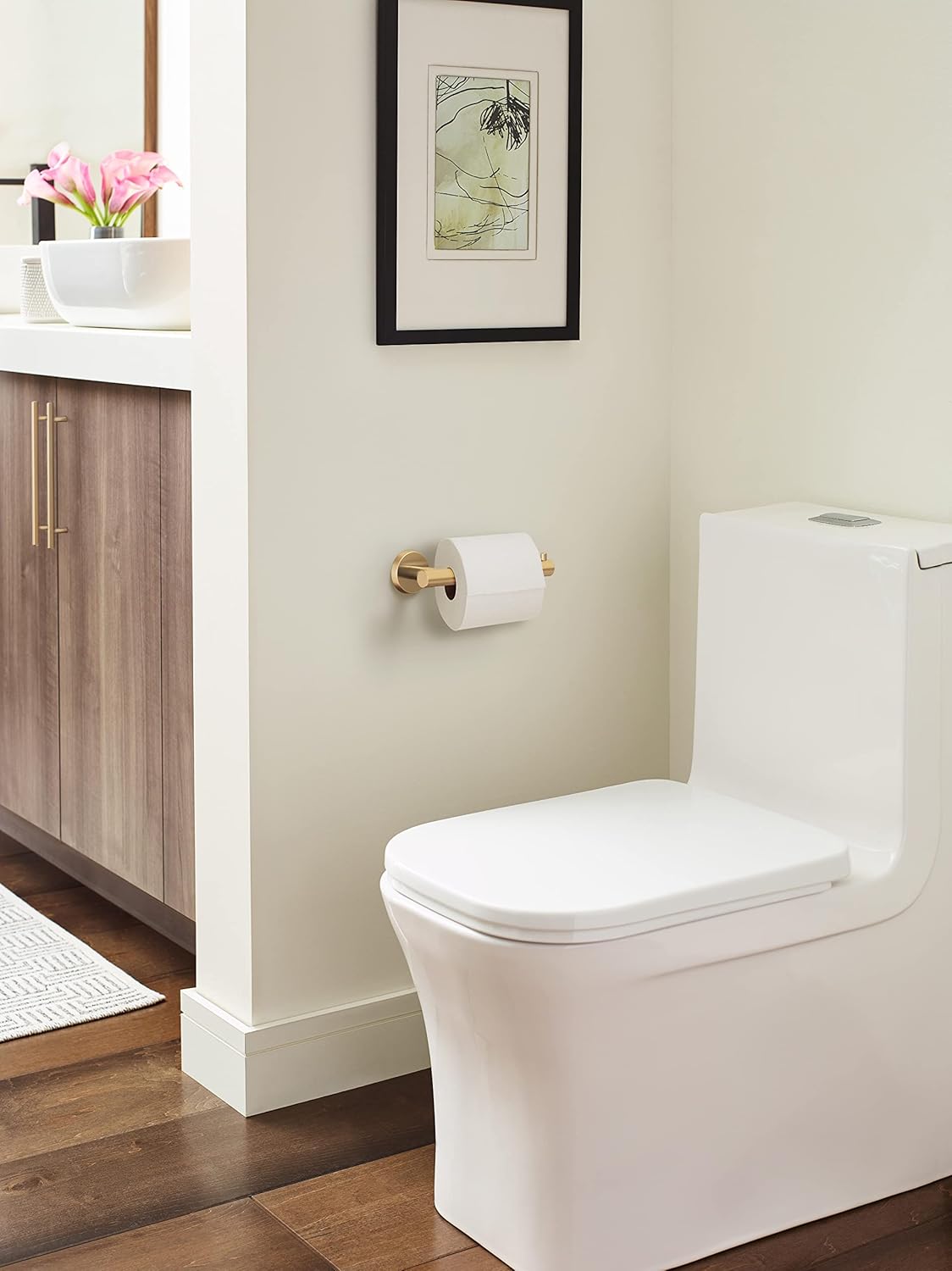 Amerock BH26540CZ arrondiChampagne Bronze Toilet Paper Holder