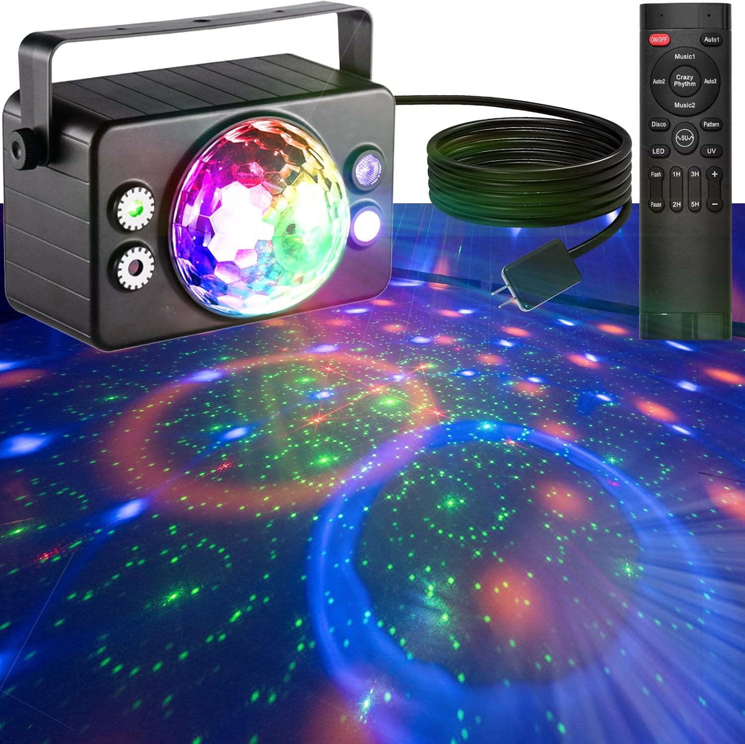 Disco Ball Light with Remote Control and Sound Activation
