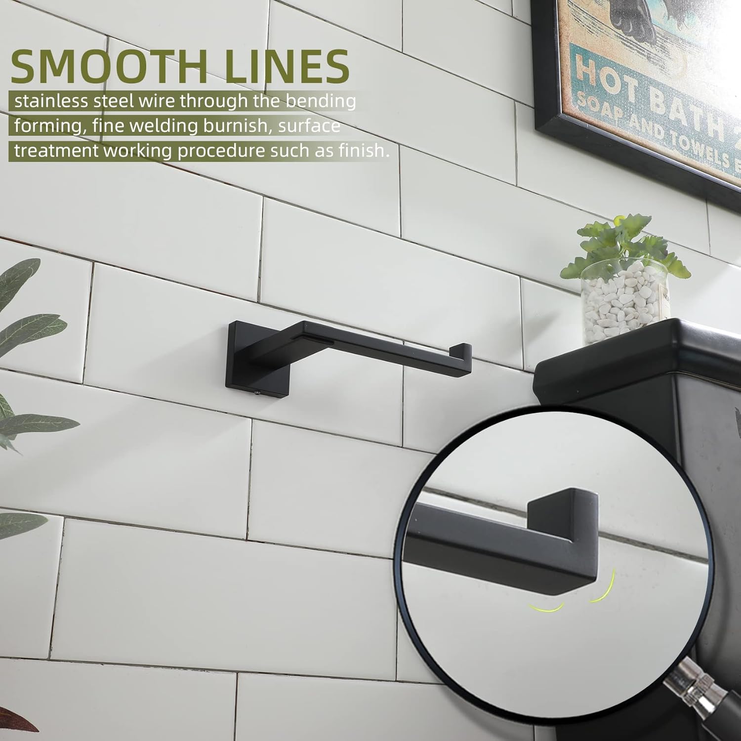 KOKOSIRI Black Stainless Steel Toilet Paper Holder 1