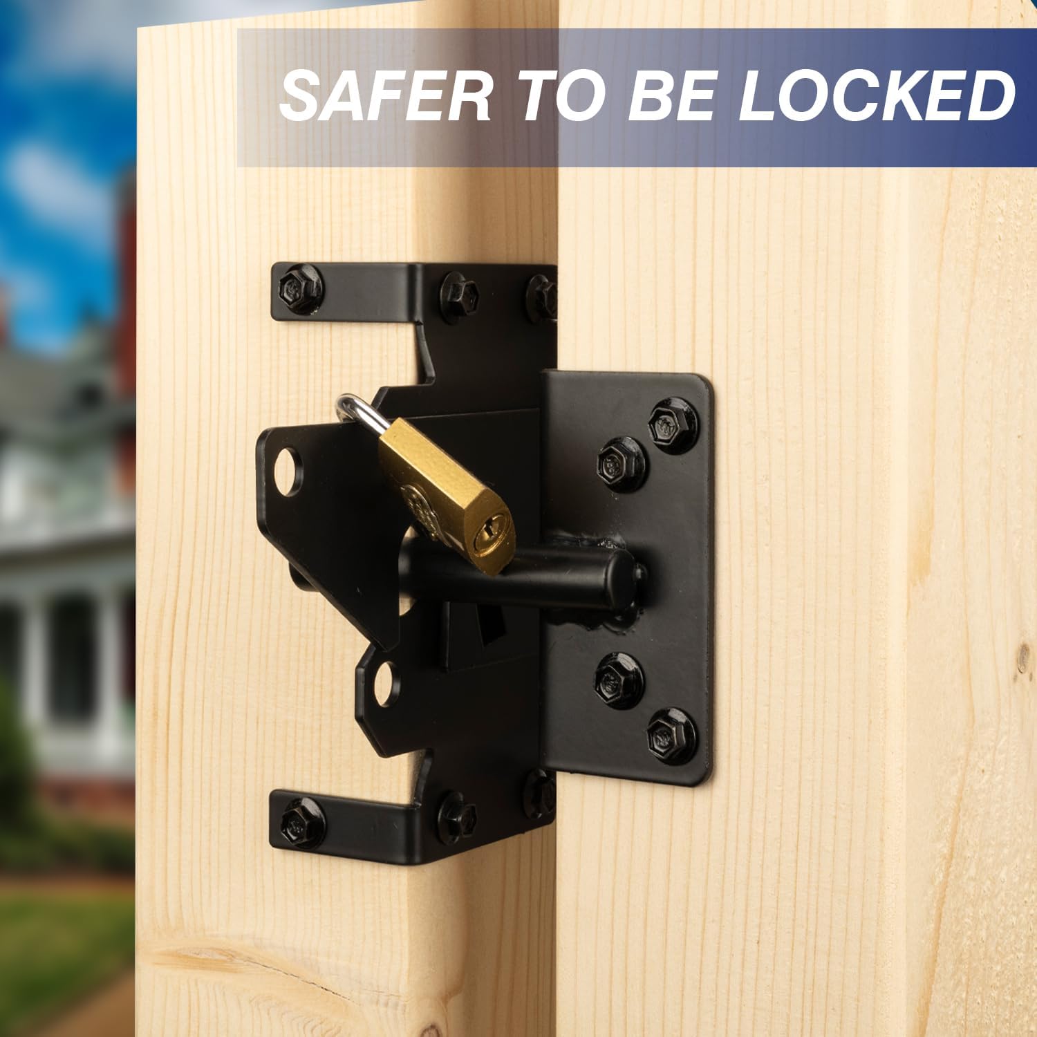 HTHOOOME Heavy Duty Self-Locking Gate Latch