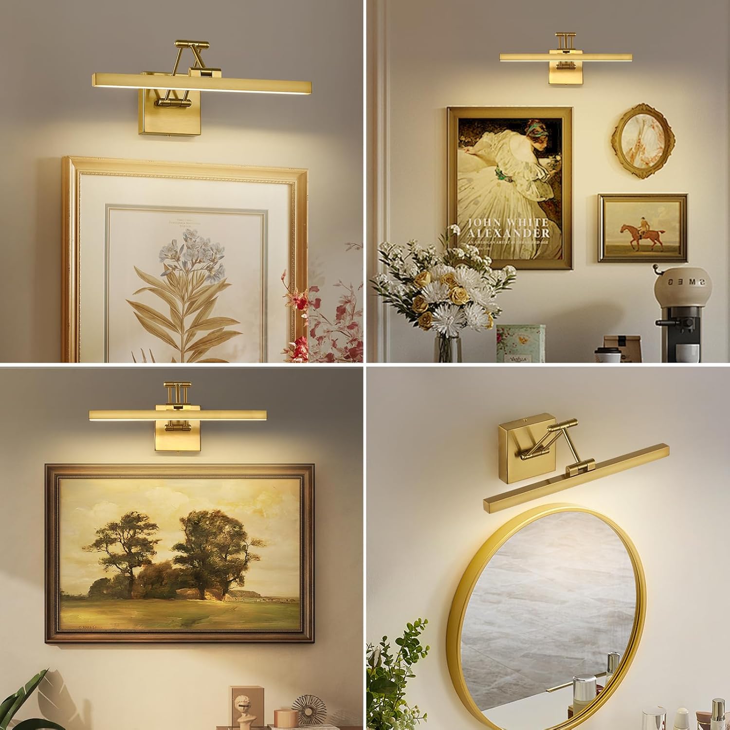 Pasoar Hard-Wired Dimmable LED Picture Light with Brass Body 157 Inch