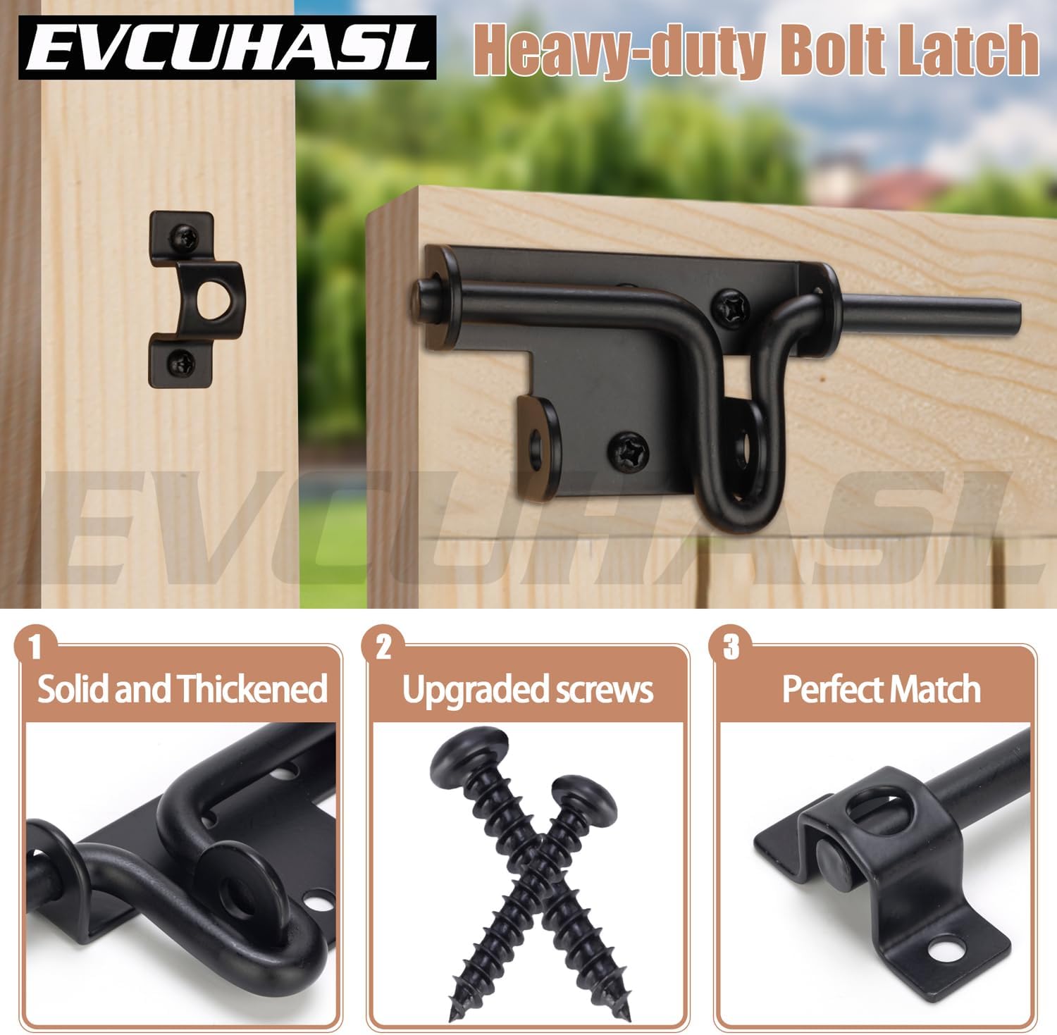 EVCUHASL Slide Bolt Gate Latch Set