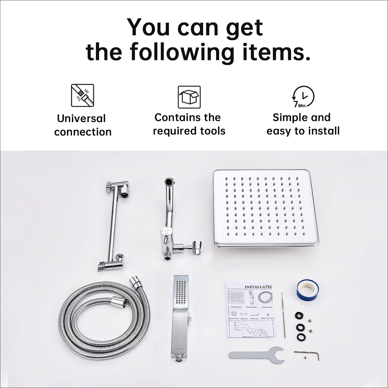 G-Promise All-Metal 10-Inch Rain Shower Head