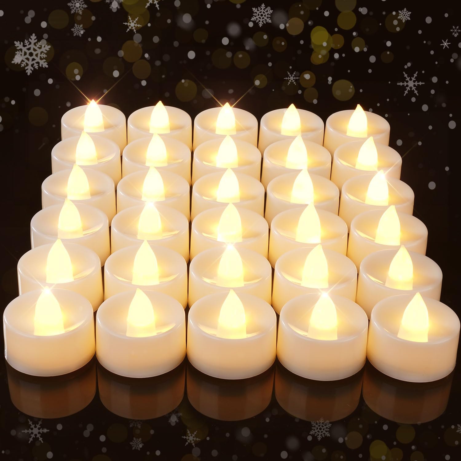 Amagic 30Pcs Flameless LED Tea Lights with 200 Hours Battery