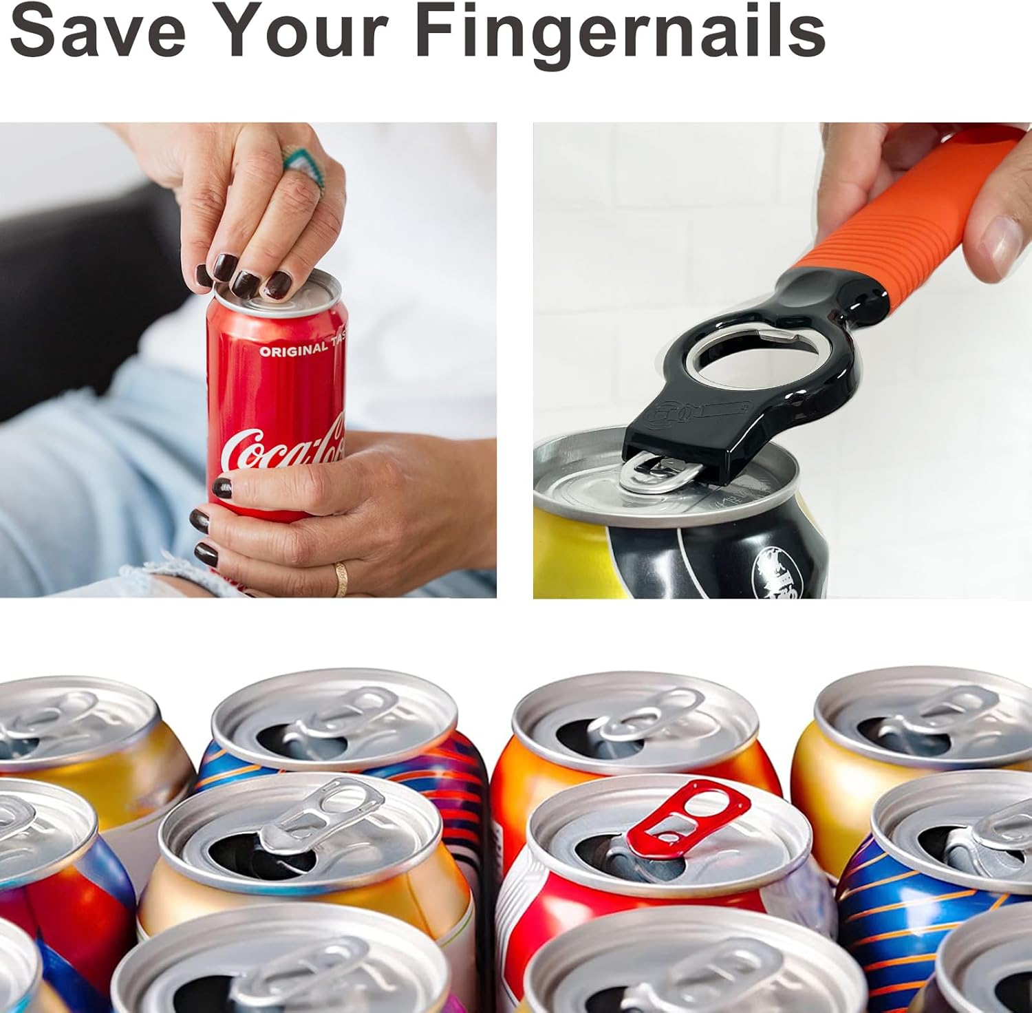 DUNLAGUE 2-Pack Bottle Can Opener with 42 Long Handle