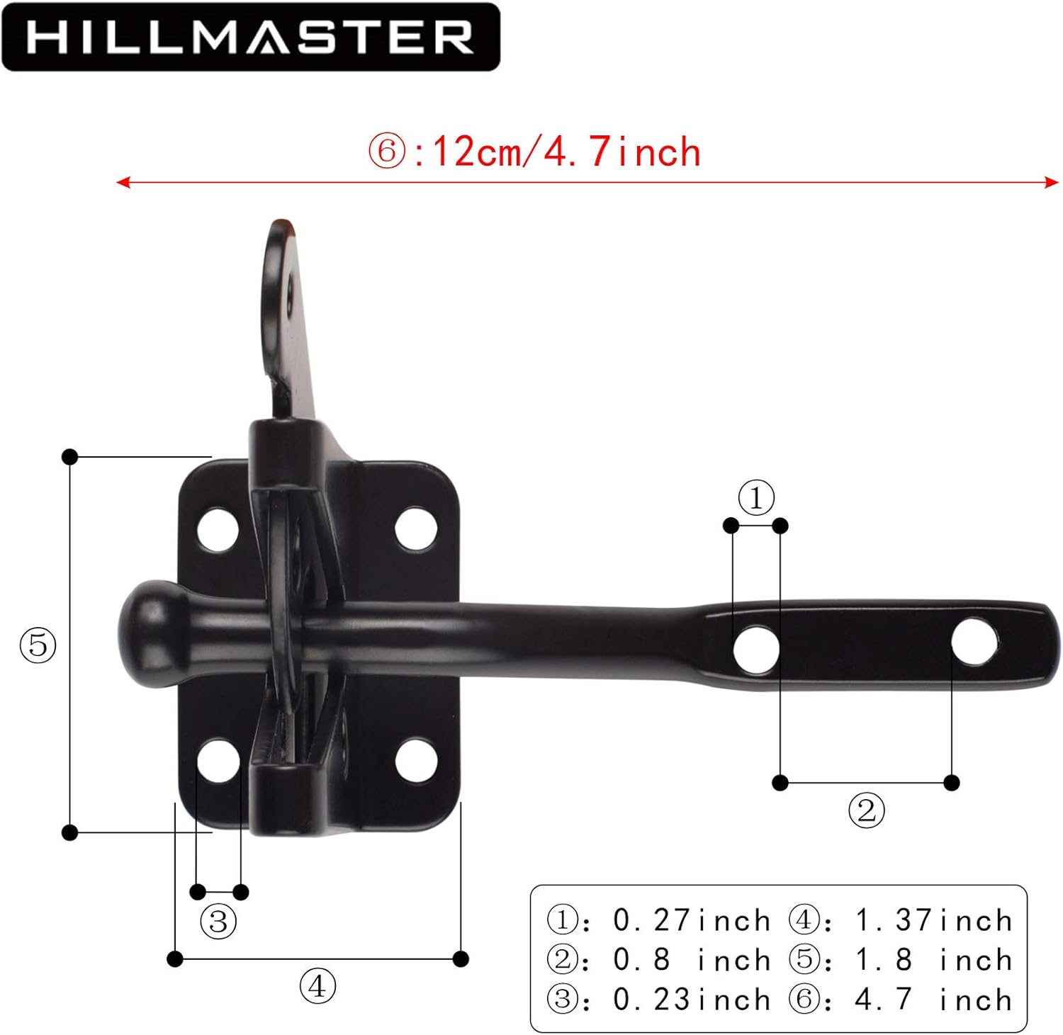 Sturdy Self-Locking Gate Hardware Set