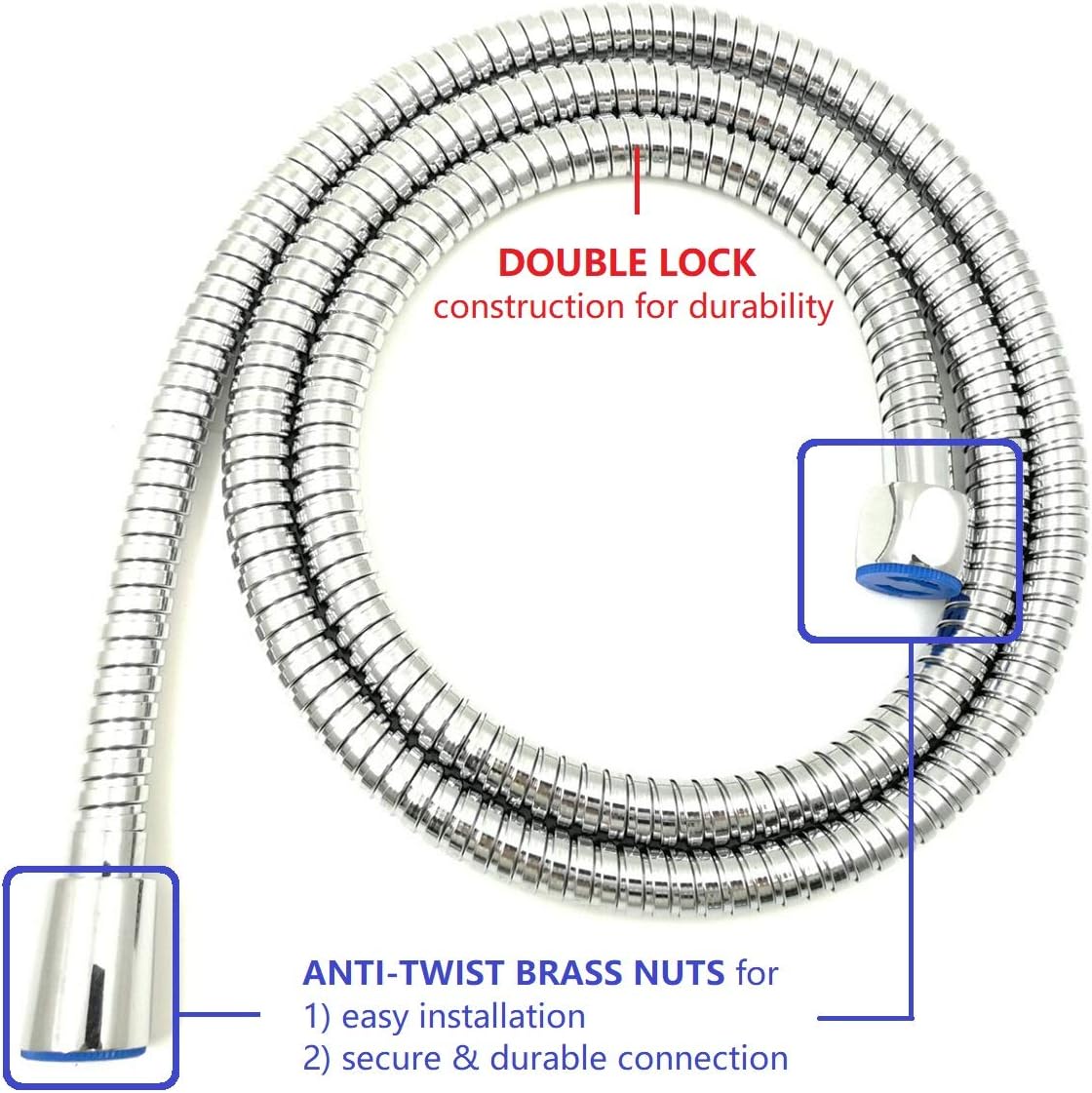 Anti-Clog 6 Wide 30-Setting Rain Shower Combo with 5ft hose