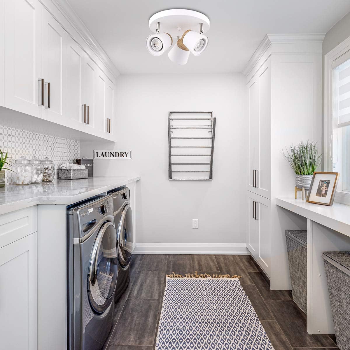 TeHenoo 3-Light Ceiling Spotlight with Bamboo Accent