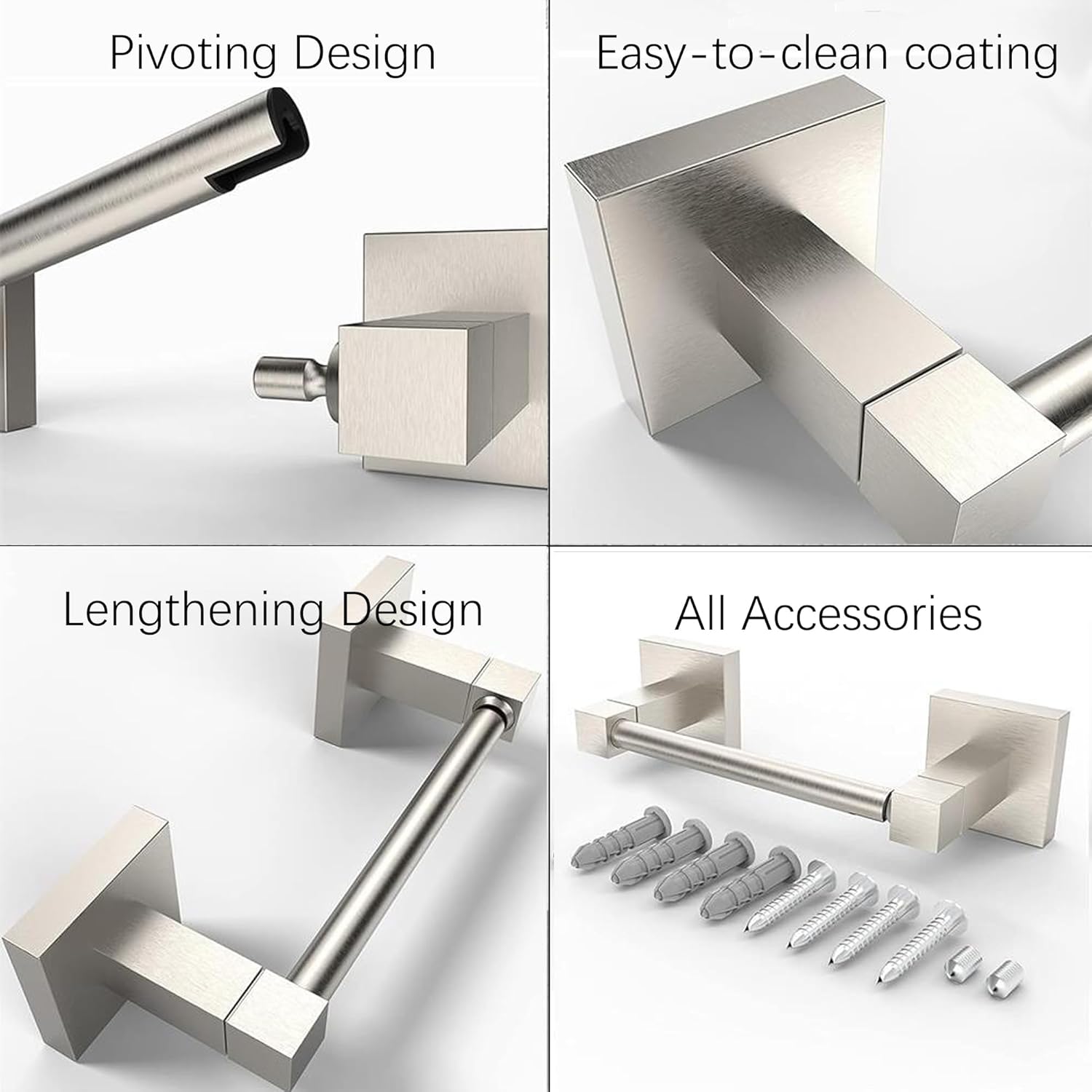 Stainless Steel Double Post Pivoting Toilet Paper Holder