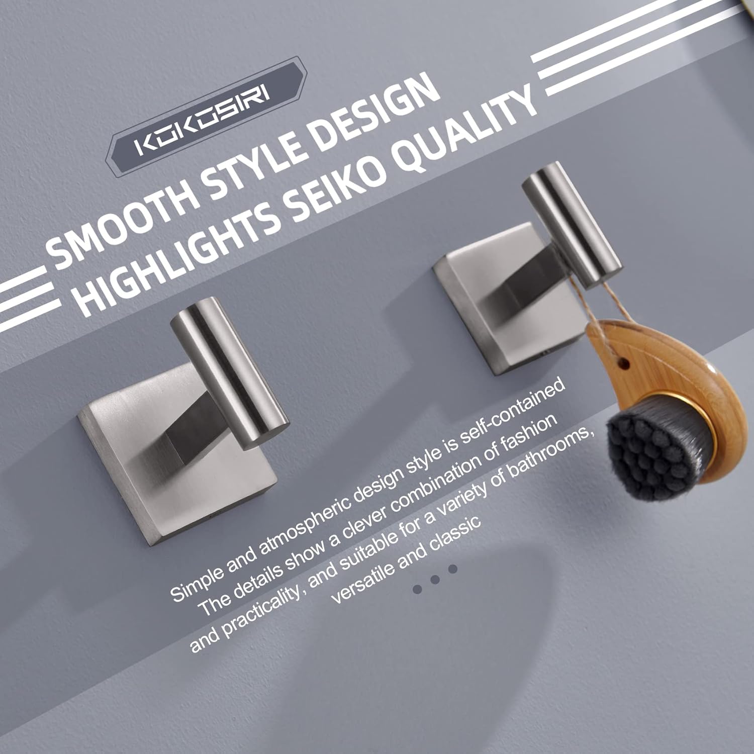 KOKOSIRI Brushed Nickel Towel Ring Set