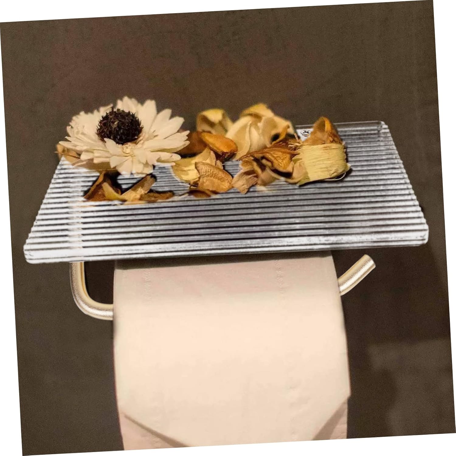 Wall-Mounted Toilet Paper Holder with Shelf