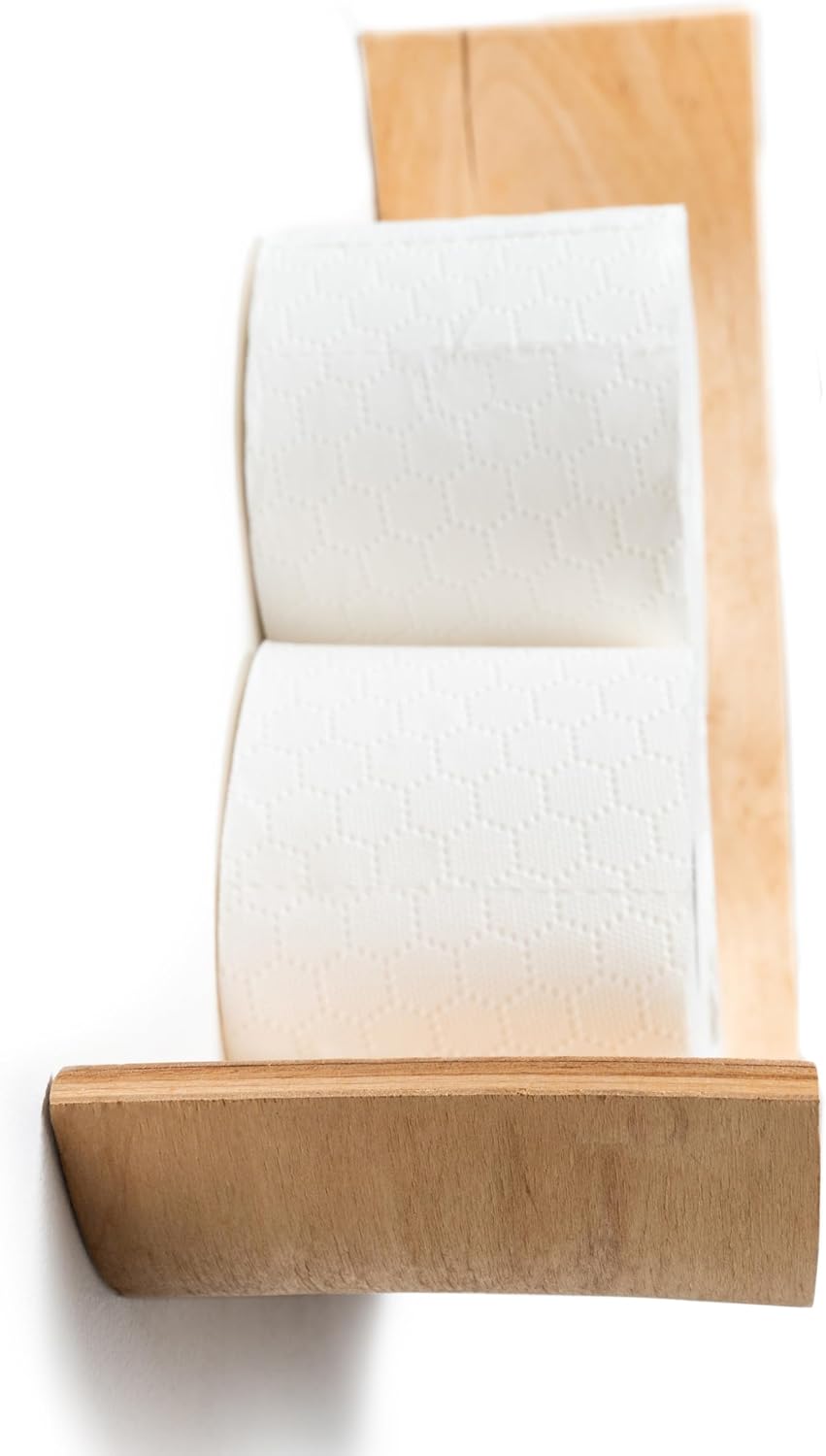 Cloud Shaped Toilet Paper Holder with Wooden Shelf
