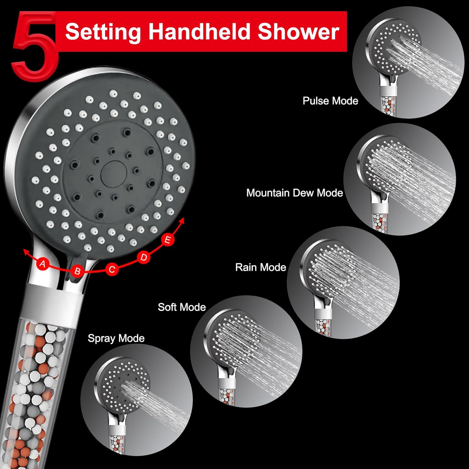 Filtered Shower Head 12 Square Rain Combo