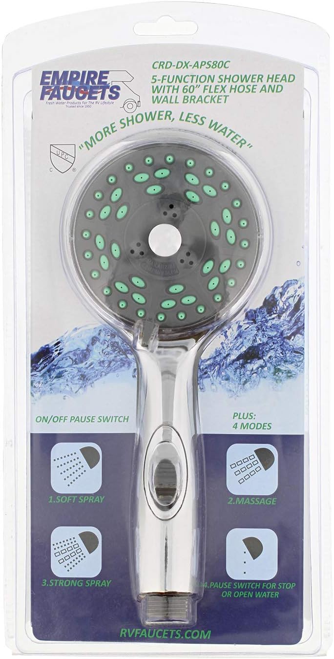 Empire RV 5-Function Massaging Handheld Shower Head