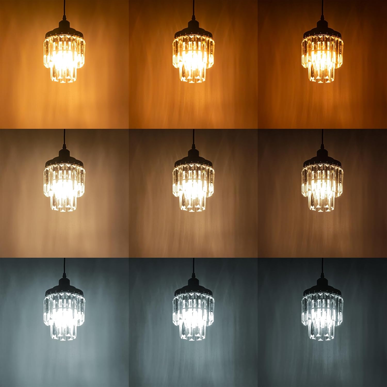 Adjustable Height Halo Pendant Light with Dimmable Remote Control