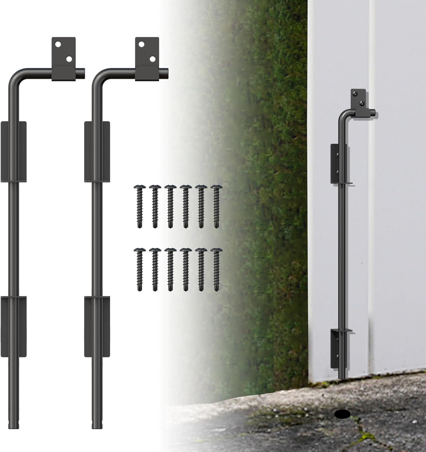 18-inch Heavy Duty Cane Bolt Gate Drop Rod Kit with Square Design