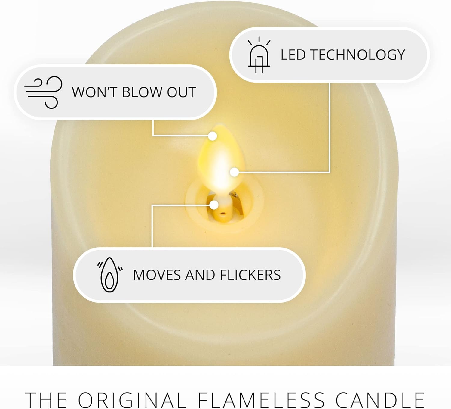 Luminara Realistic Flameless LED Candles Set of 3
