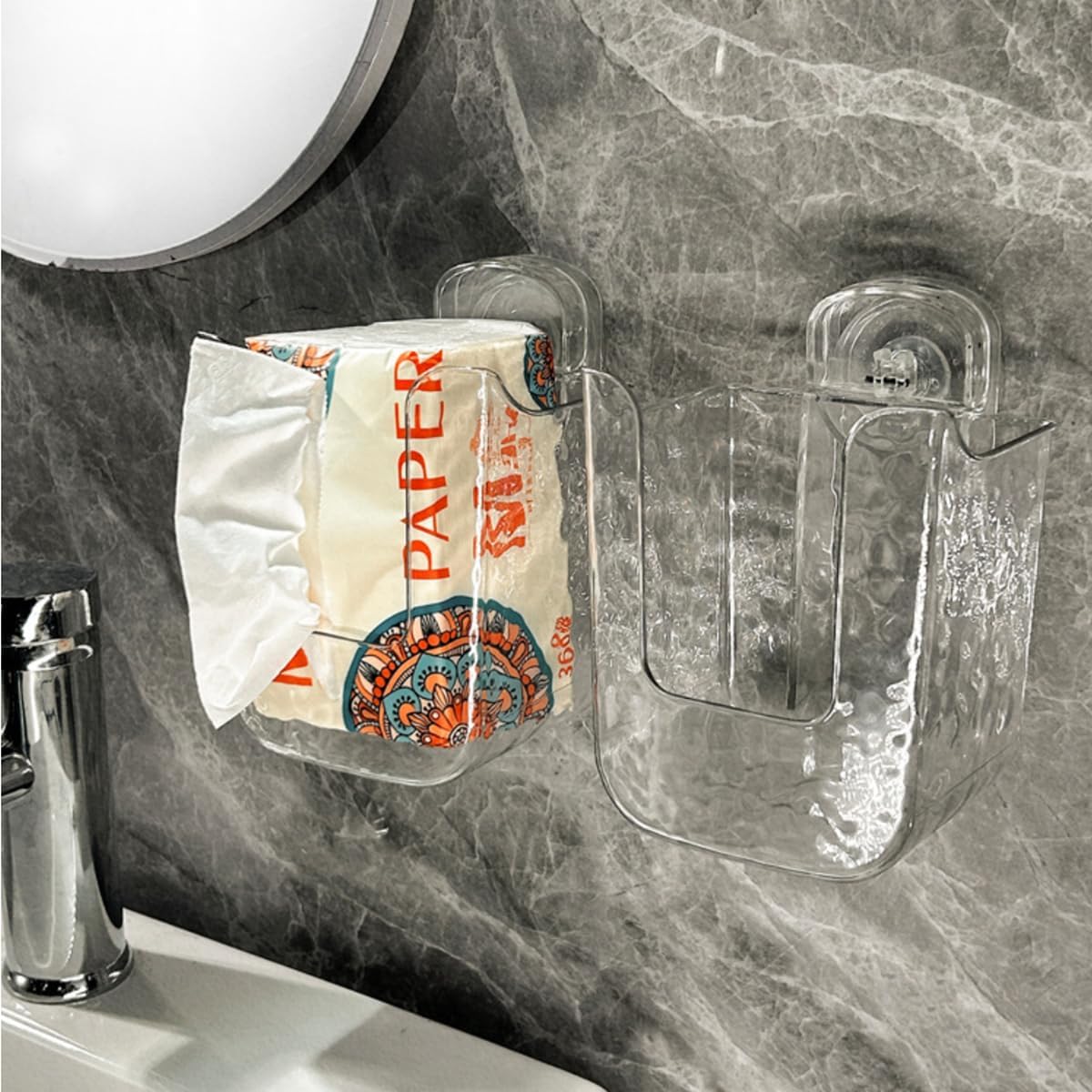 Multi-Functional Wall-Mounted Tissue Box No Punching Suction Cup