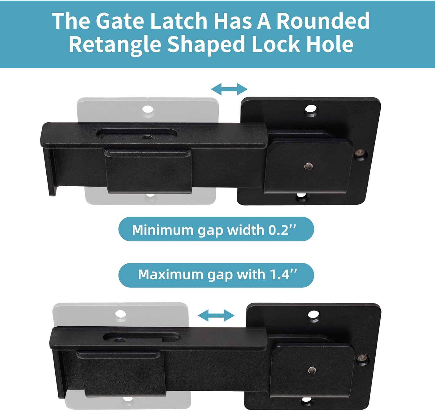 1Pack Flip Gate Latch Lock with Adjustment for Outdoor Use