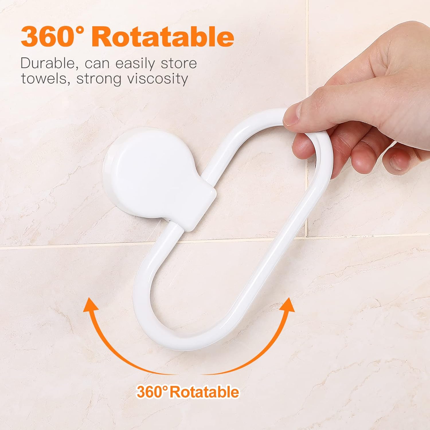 Cabilock Adhesive Towel Ring No Drilling Wall Mounted