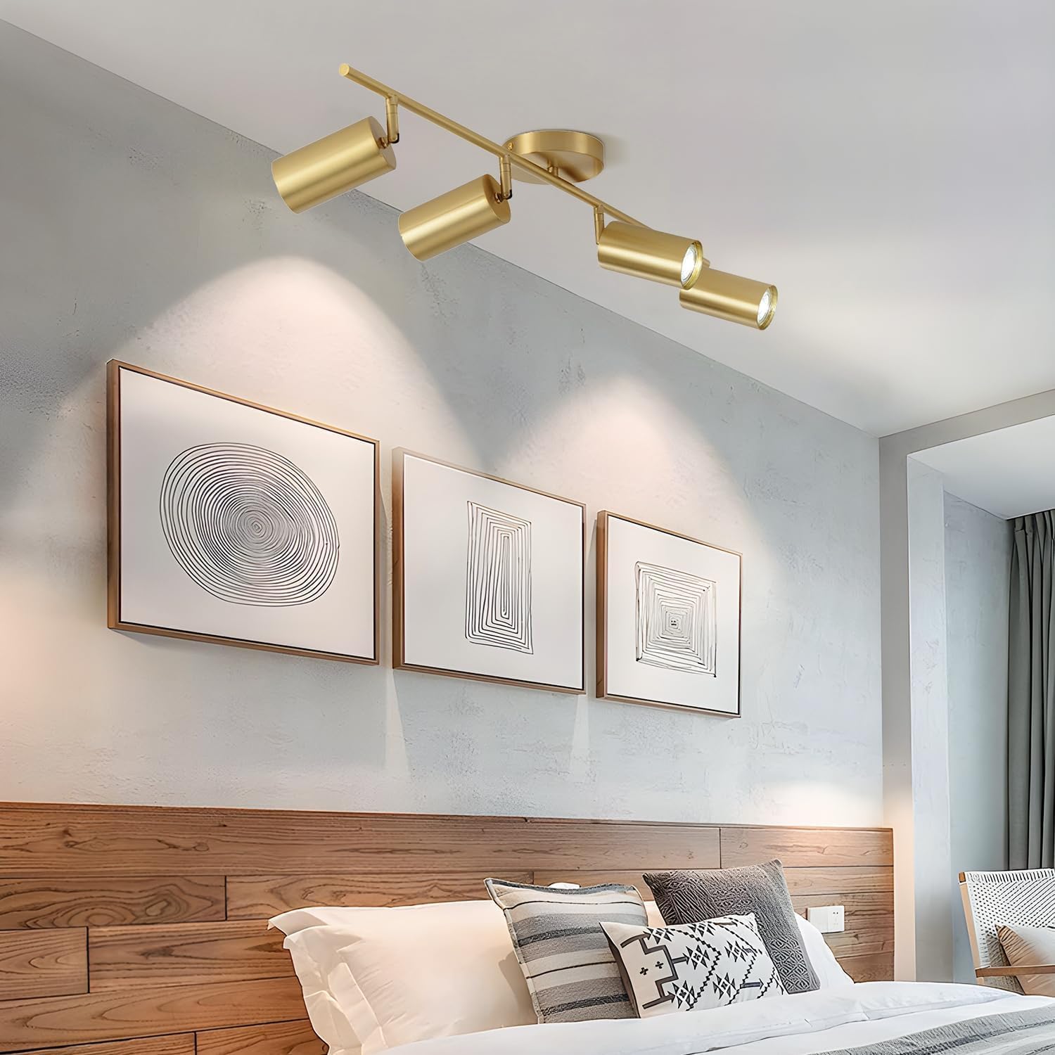 KCO 4-Light Gold LED Track Lighting Kit Brushed Brass