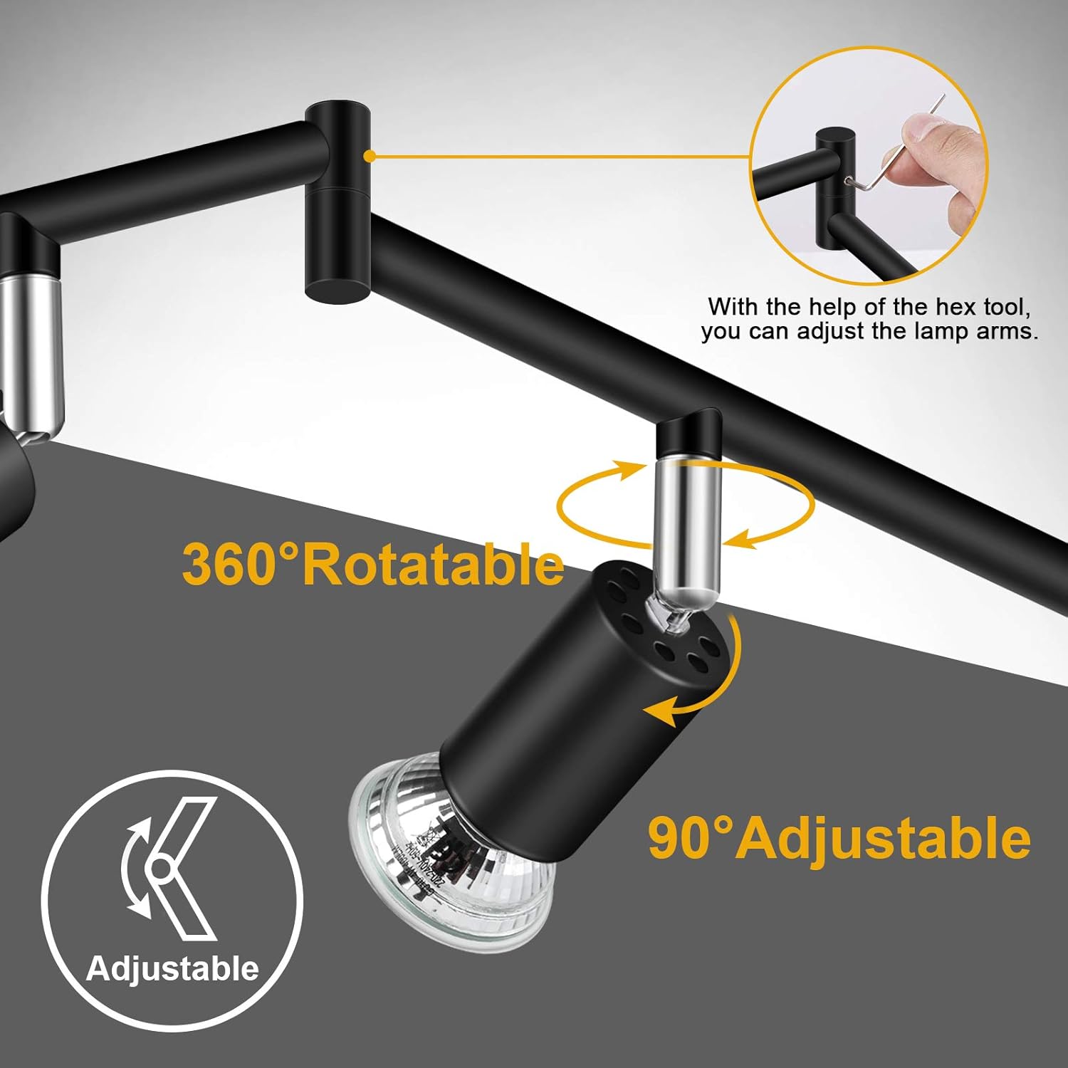 Ascher 6-Light LED Track Lighting Kit with Matte Black Finish