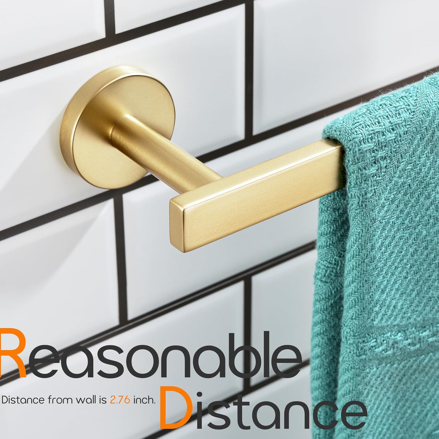 32 Inch Brushed Gold Towel Bar with Holder and Bracket AN4001GD-L32
