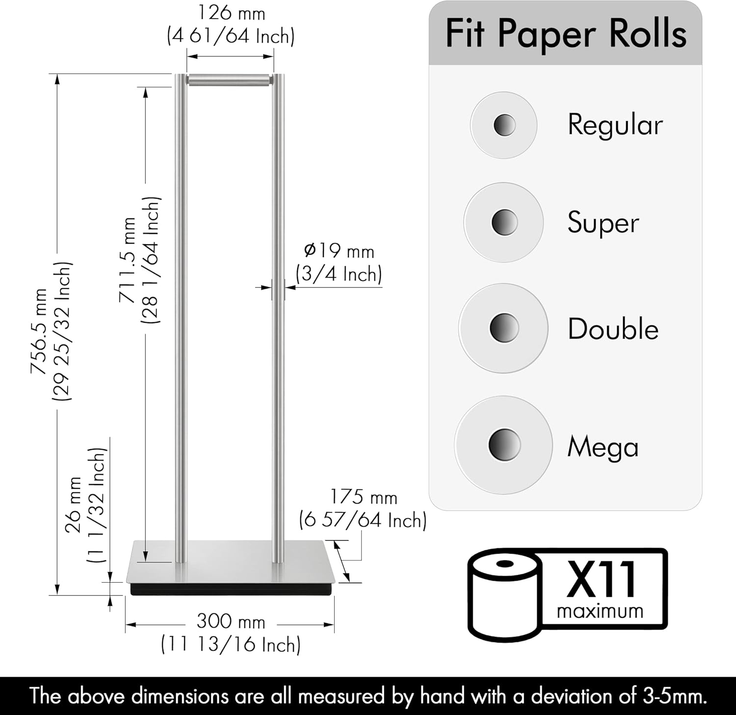 KES Toilet Paper Holder Stand 11 Rolls