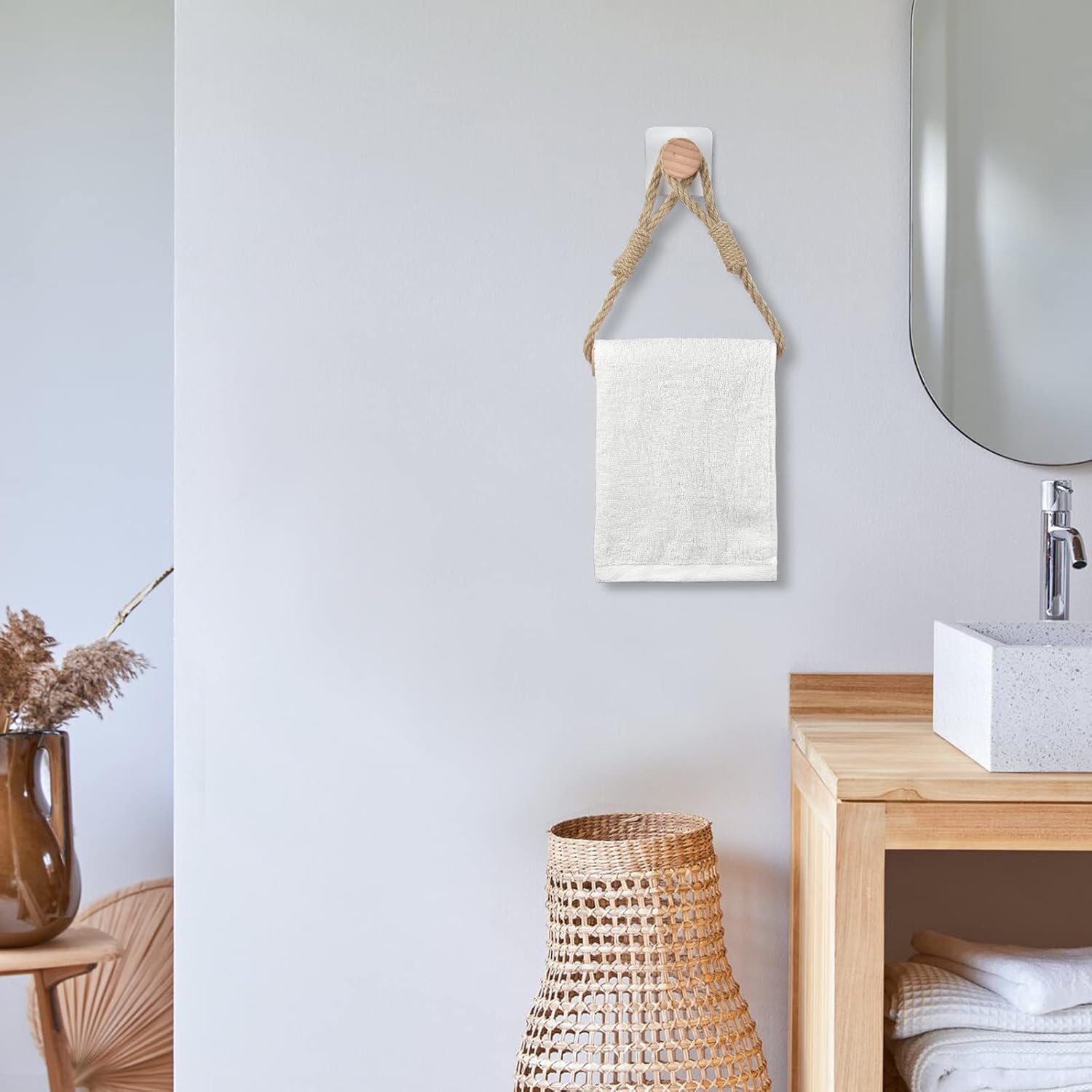 Moonlux Industrial Rope Toilet Paper Holder with Adhesive