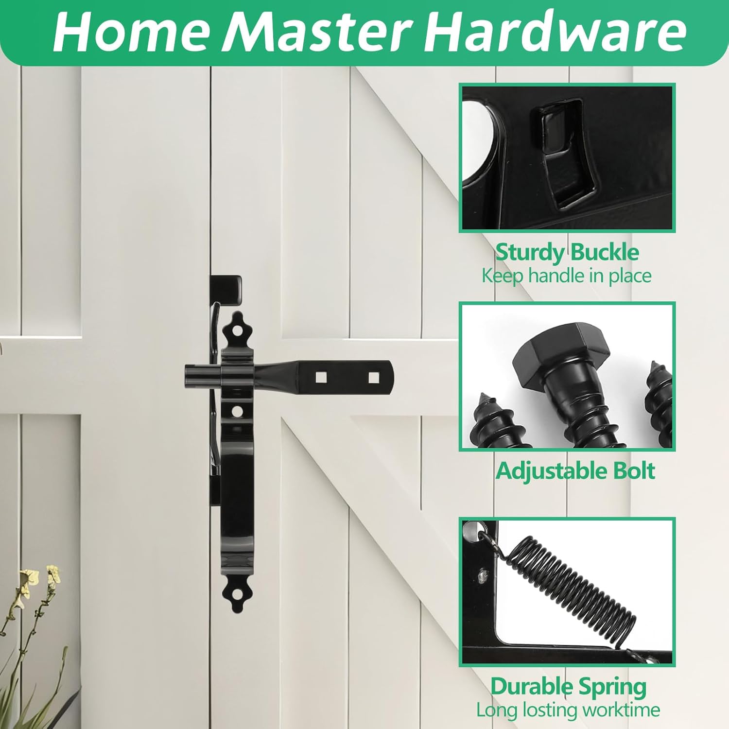 Wmebee Heavy Duty Self-Locking Gate Latch