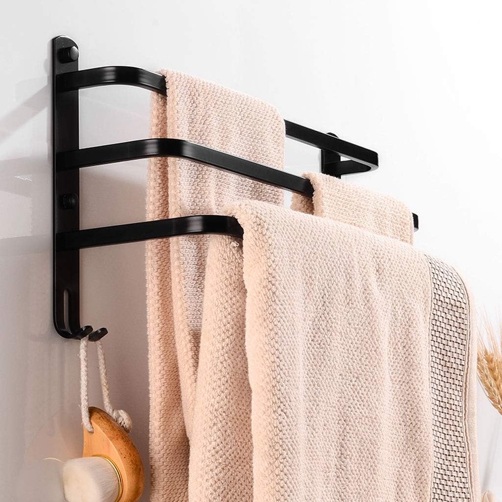 Black Aluminum Three Layer Towel Bar Holder 1