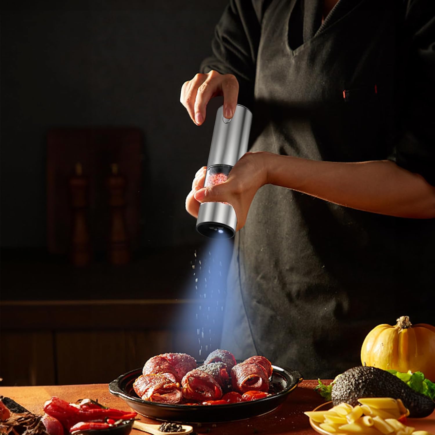 GATTLELIC Electric Salt Pepper Grinder Set