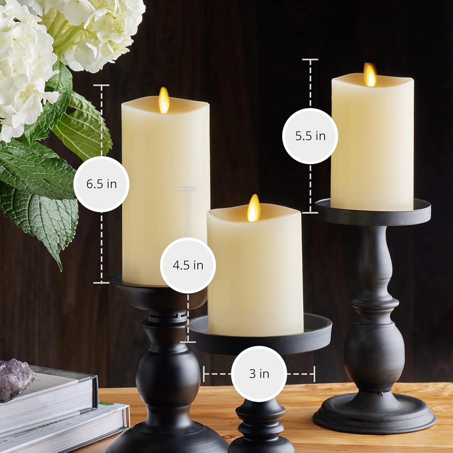Luminara Realistic Flameless LED Candles Set of 3