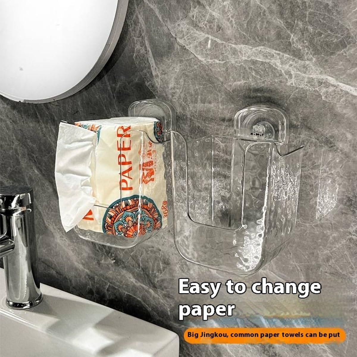 Multi-Functional Wall-Mounted Tissue Box No Punching Suction Cup