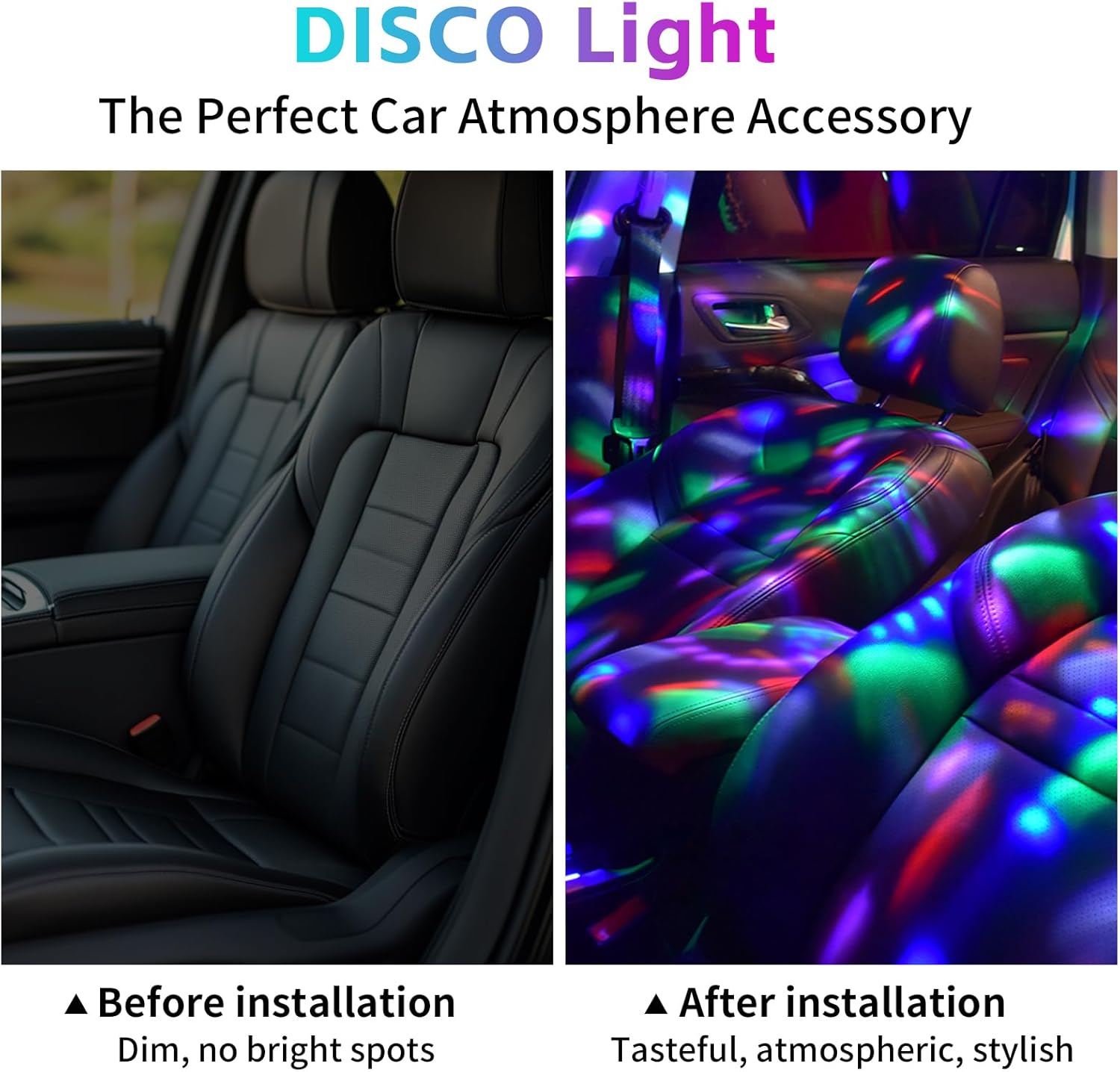 ASFSKY Car Disco Ball Light with 2 Modes - Rechargeable Magnetic