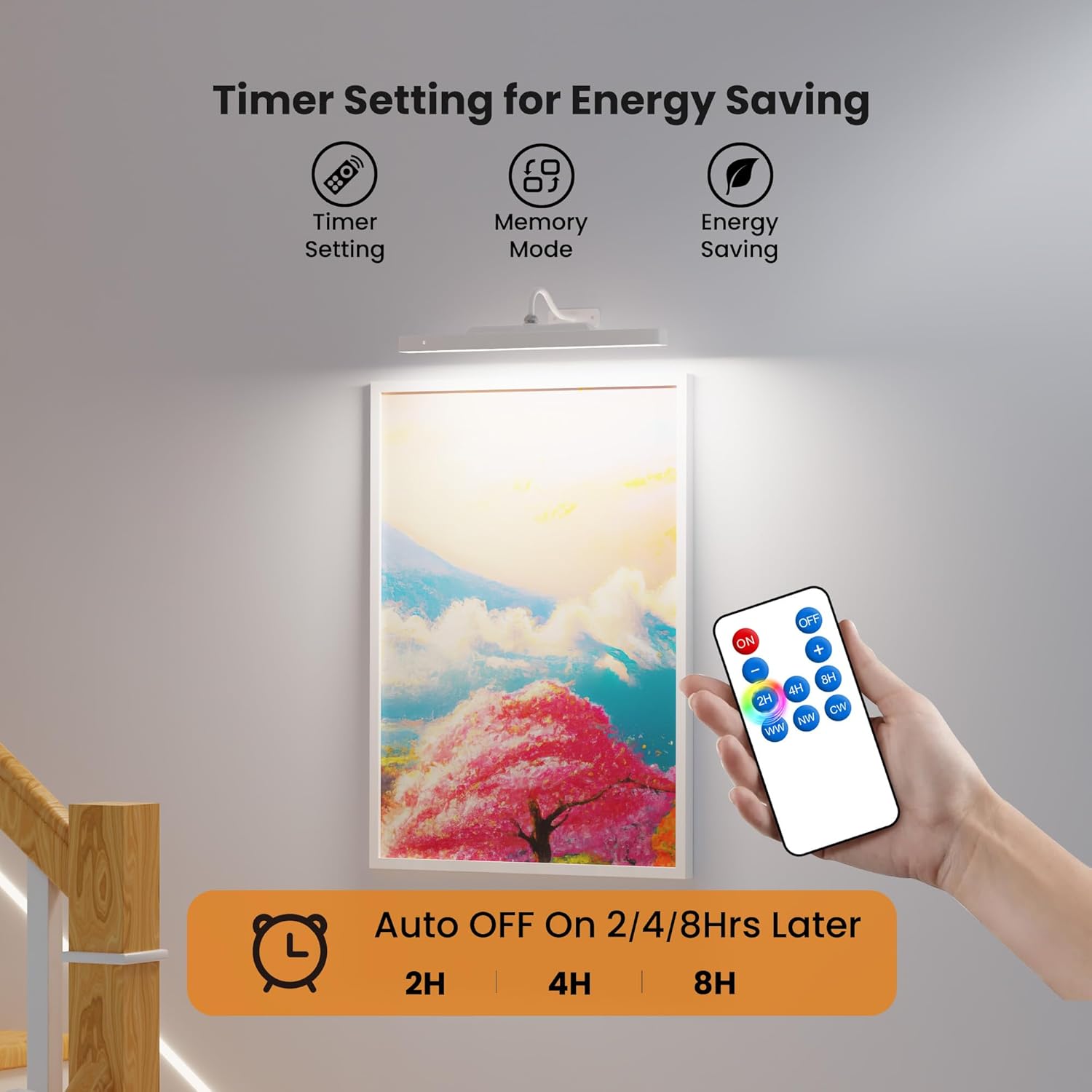 Craftersmark Rechargeable Picture Light - 3 Color Temperatures Adjustable Angle Remote Control