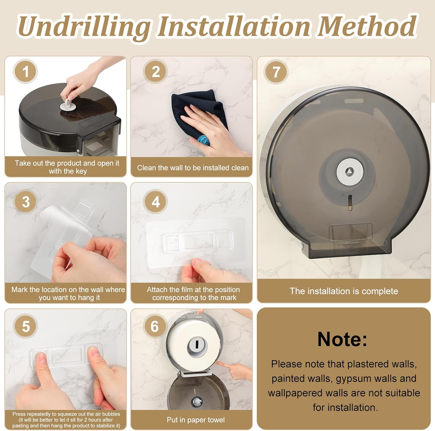 Layhit 6-Pack Wall-Mounted Toilet Paper Dispenser