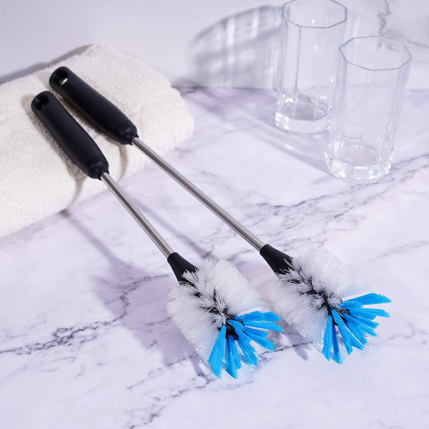 MOSOLAN 2 Pack Stainless Steel Bottle Brush