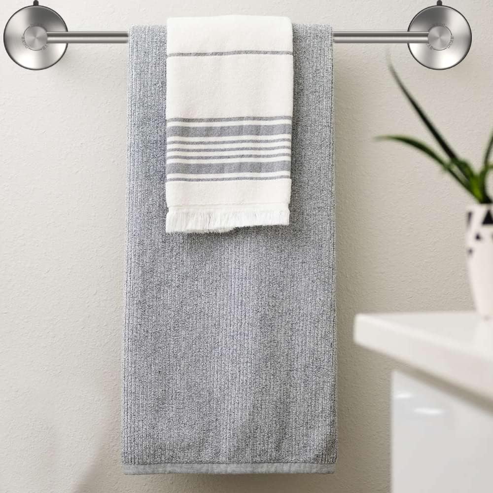 DGYB Suction Cup Towel Bar Set of 2 Brushed Nickel