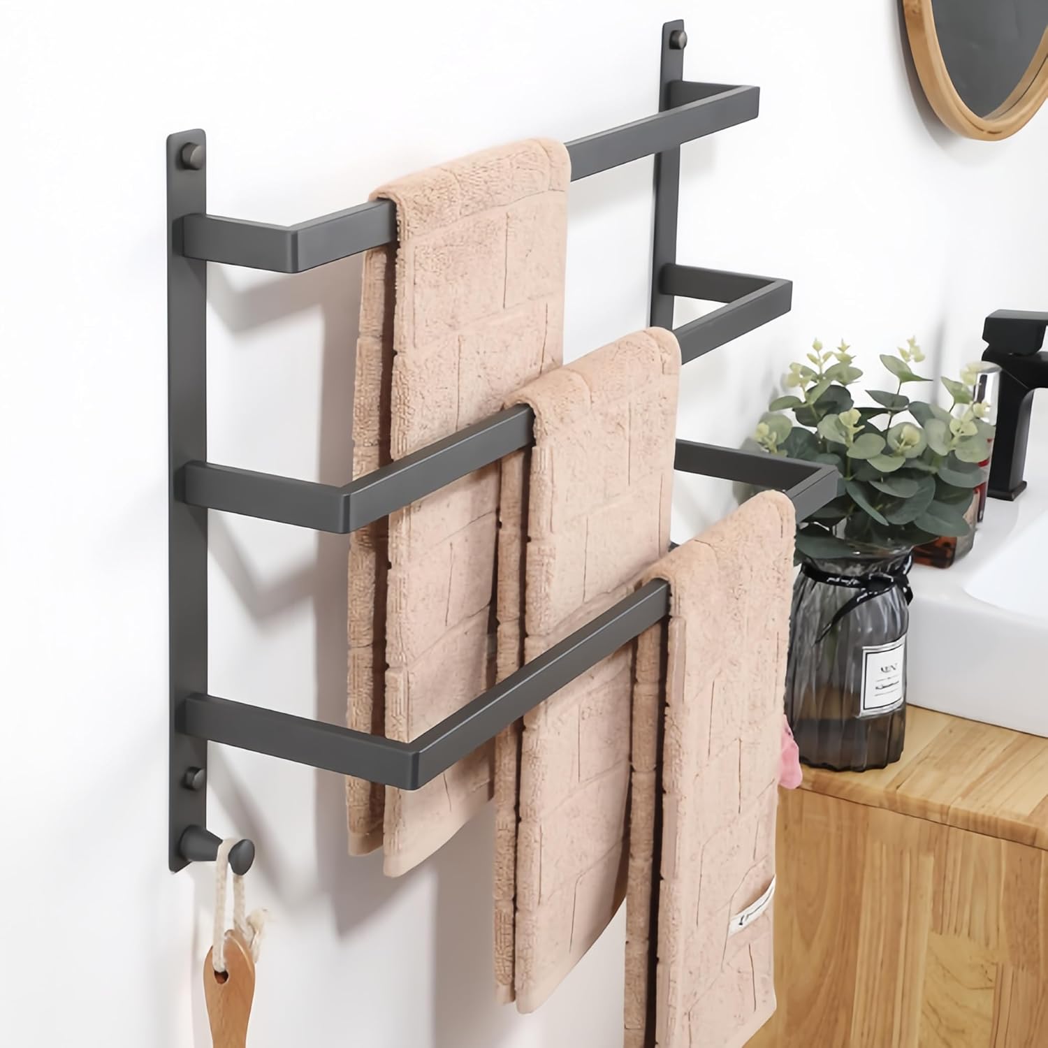 SEIDO 3-Tier Square Towel Rack 16 Inch Stainless Steel