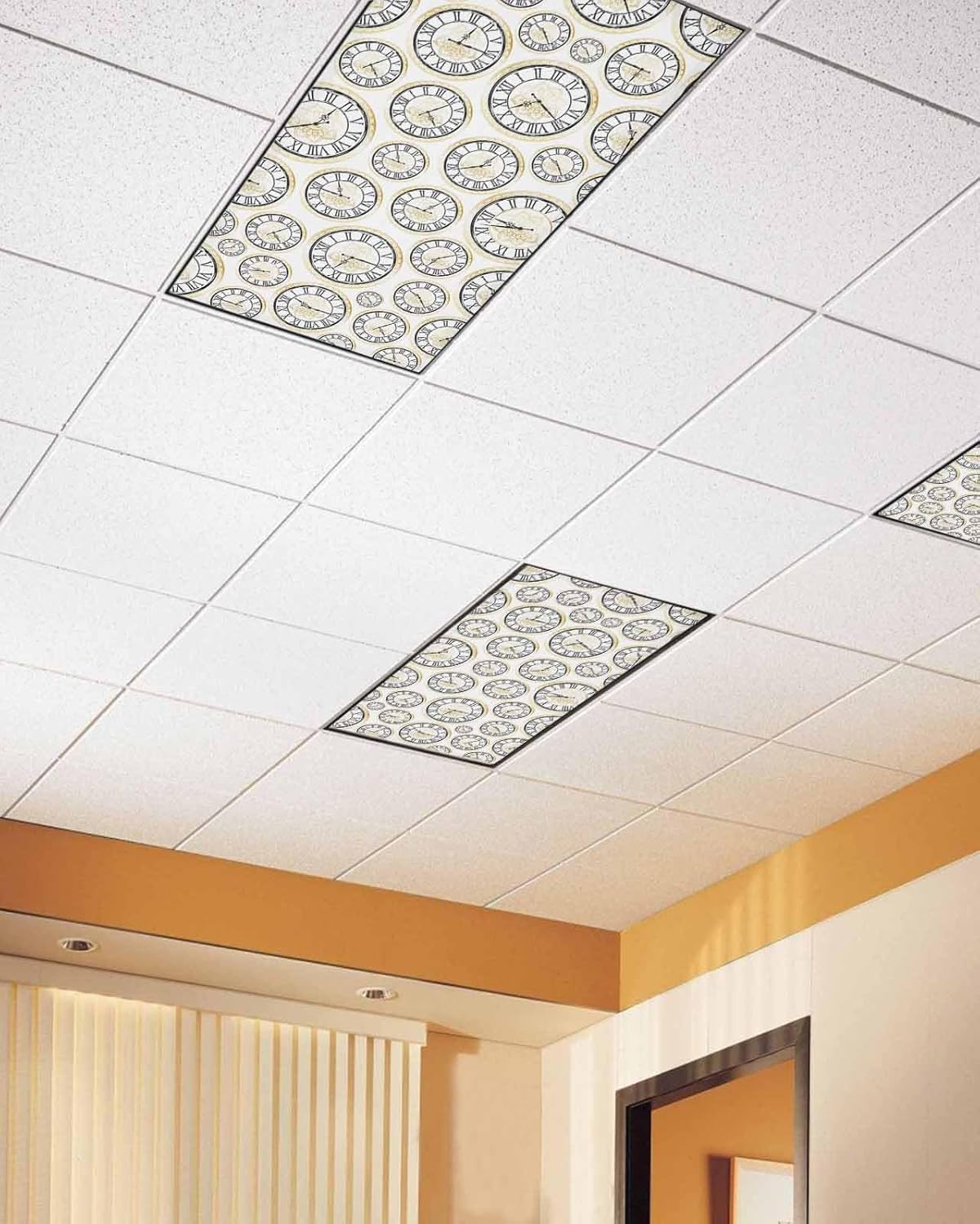 Gold Flower Ceiling Light Cover 4x2 Feet Magnetic 1 Pack