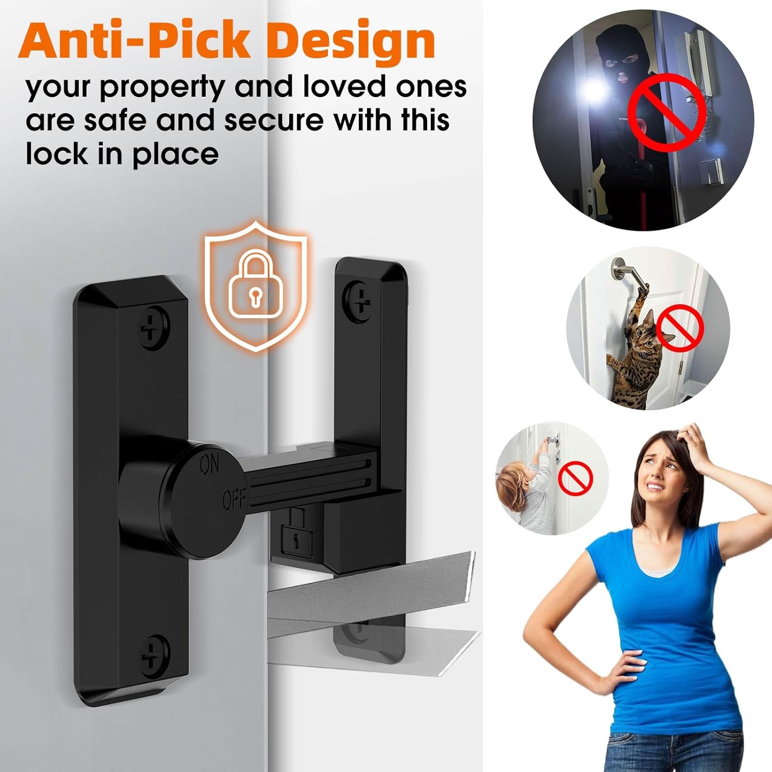 Sturdy Barn Door Lock with Multiple Installations