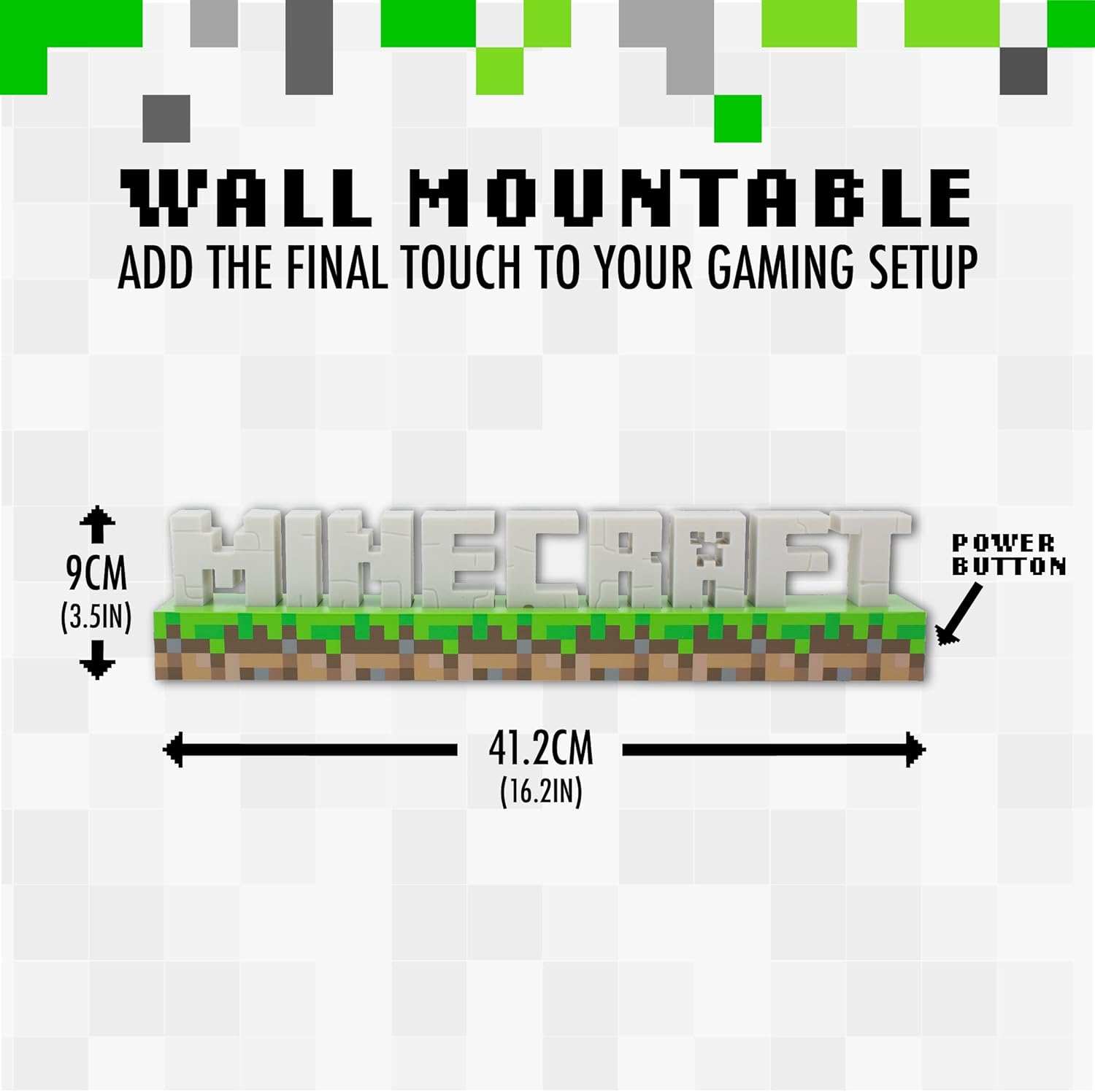 Paladone Minecraft Logo Light - USB or Battery Powered